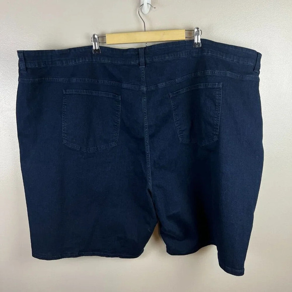 Universal Standard Bae Denim Jean Shorts Size 34 6X Dark Indigo Blue Bermuda - Picture 3 of 10